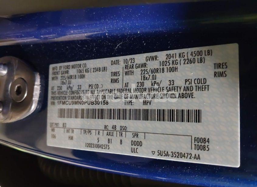 Photo 9 of 2023 Ford Escape ST-LINE (VIN 1FMCU9MN0PUB30158)