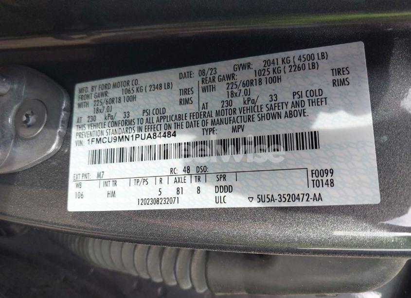 Photo 9 of 2023 Ford Escape ST-LINE (VIN 1FMCU9MN1PUA84484)