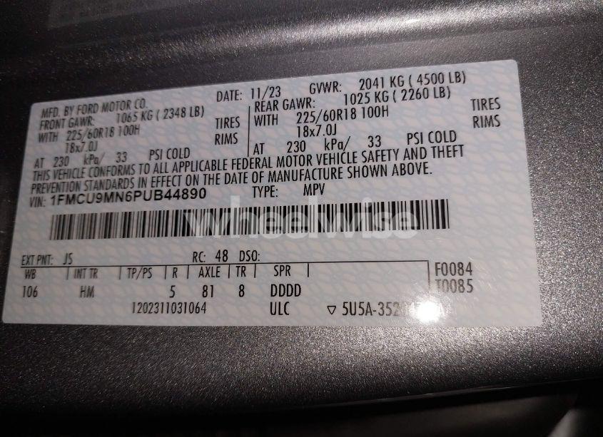 Photo 9 of 2023 Ford Escape ST-LINE (VIN 1FMCU9MN6PUB44890)