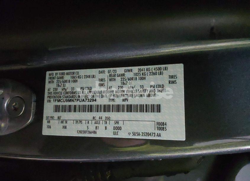 Photo 9 of 2023 Ford Escape ST-LINE (VIN 1FMCU9MN7PUA73294)