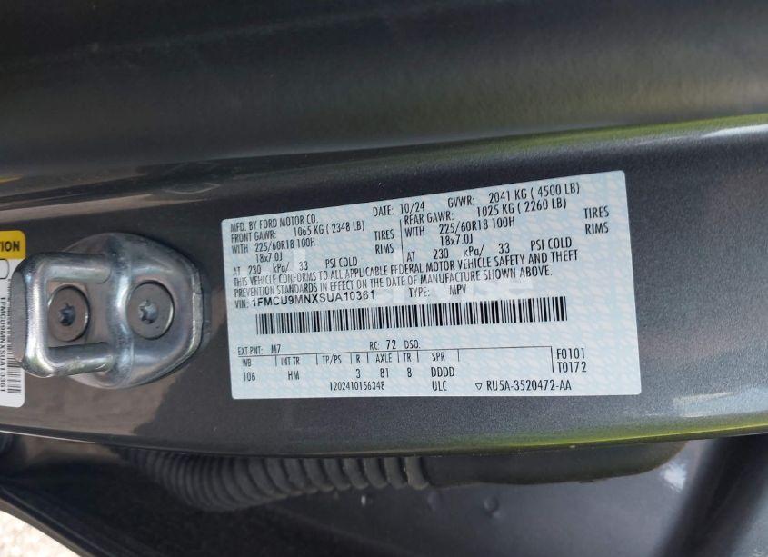 Photo 9 of 2025 Ford Escape ST-LINE (VIN 1FMCU9MNXSUA10361)