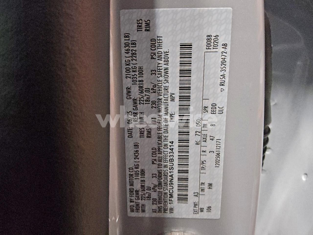 Photo 13 of 2025 FORD ESCAPE ST LINE SELECT (VIN 1FMCU9NA1SUB33414)