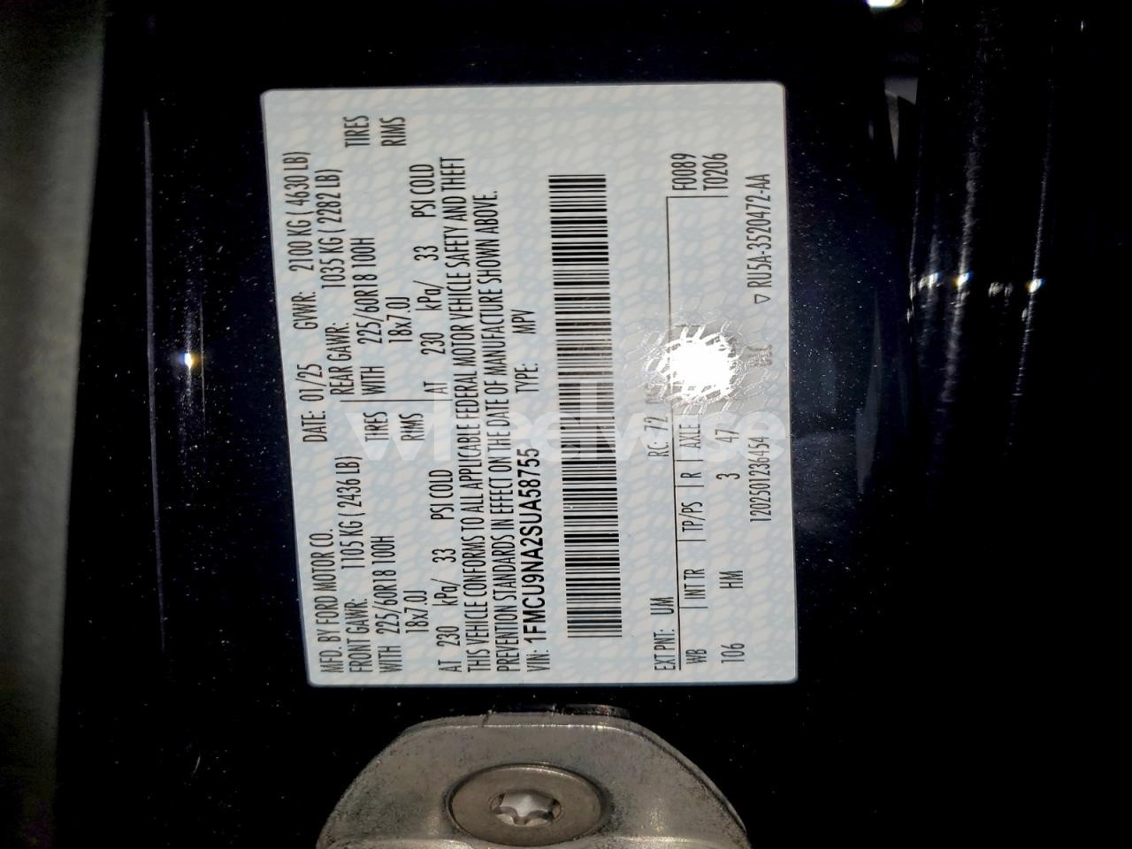 Photo 14 of 2025 FORD ESCAPE ST LINE SELECT (VIN 1FMCU9NA2SUA58755)