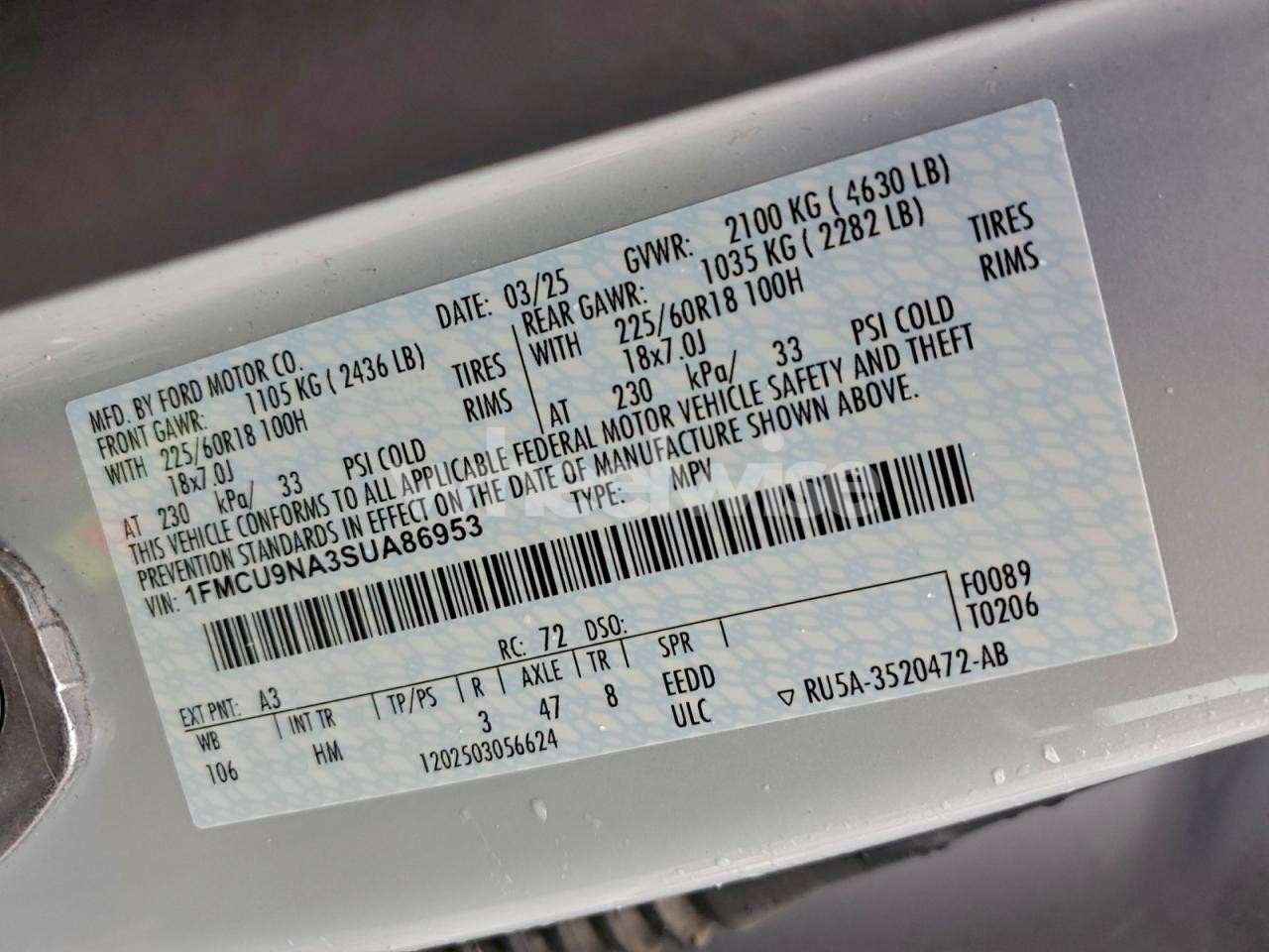 Photo 13 of 2025 FORD ESCAPE ST LINE SELECT (VIN 1FMCU9NA3SUA86953)