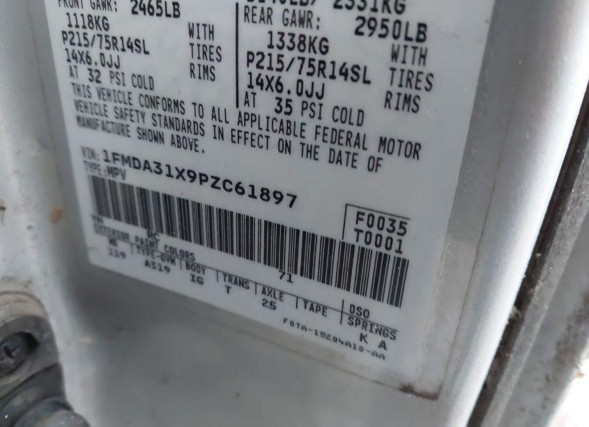 Photo 9 of 1993 Ford Aerostar (VIN 1FMDA31X9PZC61897)