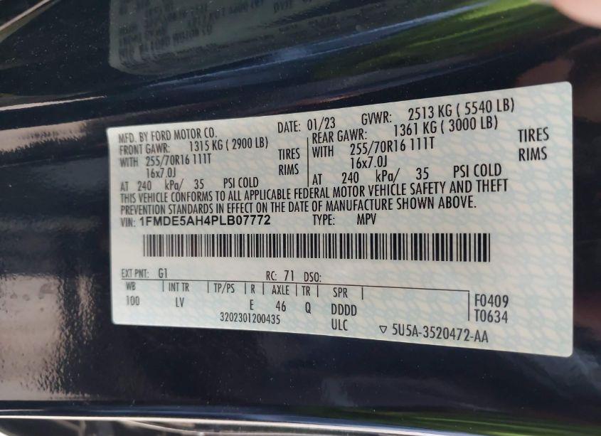 Photo 9 of 2023 Ford Bronco (VIN 1FMDE5AH4PLB07772)