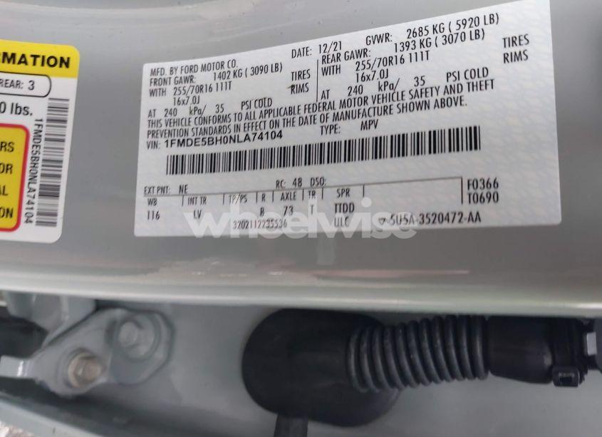 Photo 9 of 2022 Ford Bronco (VIN 1FMDE5BH0NLA74104)