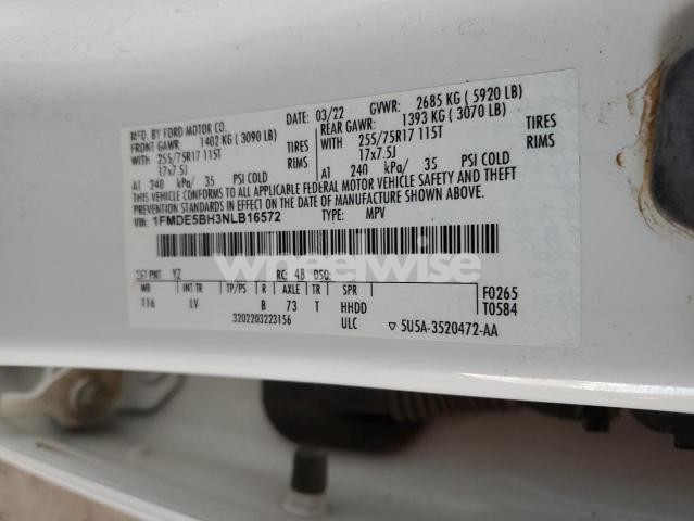 Photo 8 of 2022 FORD BRONCO BASE N/A (VIN 1FMDE5BH3NLB16572)