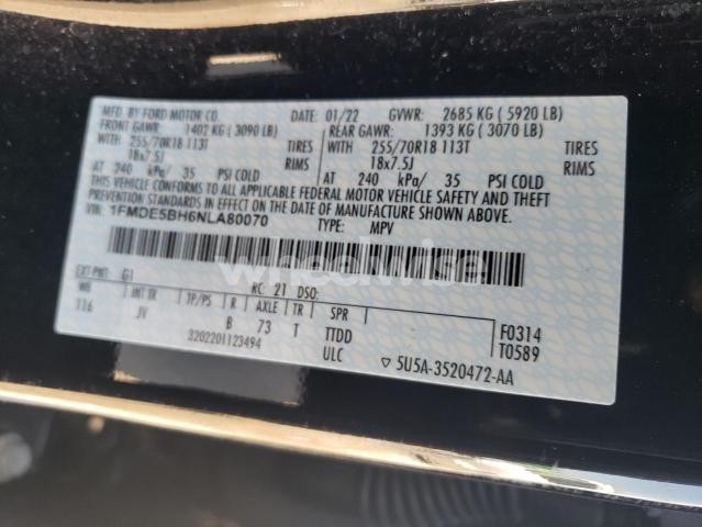 Photo 9 of 2022 FORD BRONCO BASE N/A (VIN 1FMDE5BH6NLA80070)