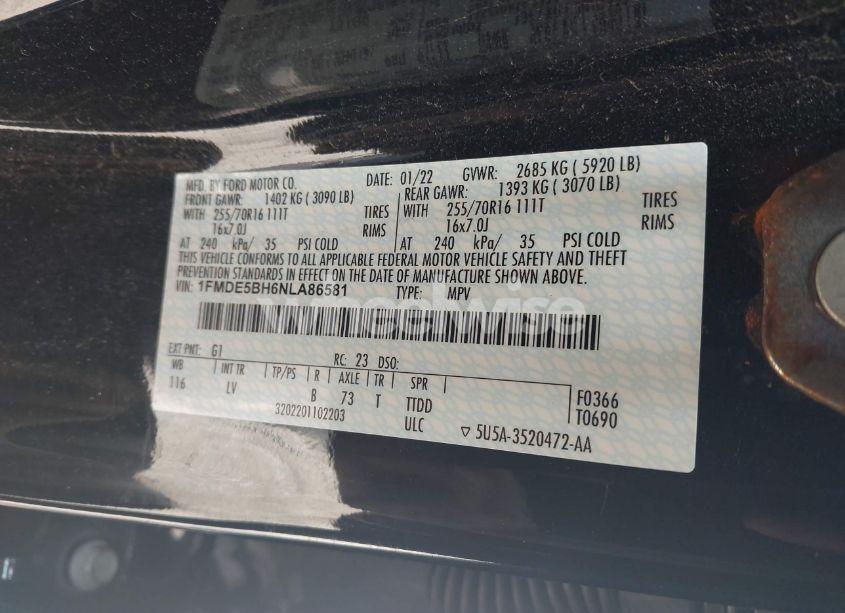 Photo 9 of 2022 Ford Bronco (VIN 1FMDE5BH6NLA86581)