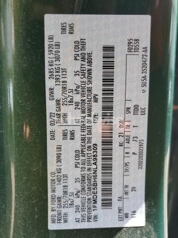 Photo 4 of 2022 FORD BRONCO BASE N/A (VIN 1FMDE5BH6NLA98309)