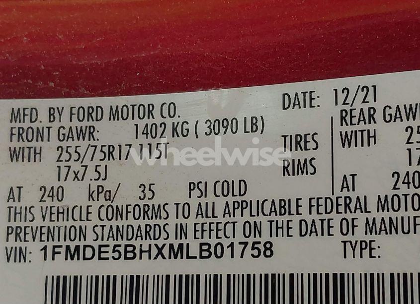 Photo 9 of 2021 Ford Bronco BIG BEND (VIN 1FMDE5BHXMLB01758)