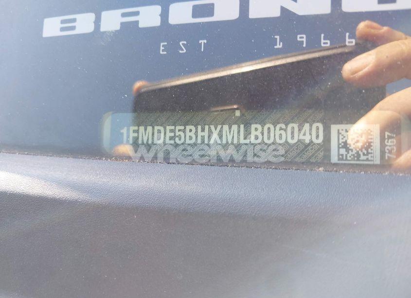 Photo 17 of 2021 Ford Bronco OUTER BANKS (VIN 1FMDE5BHXMLB06040)