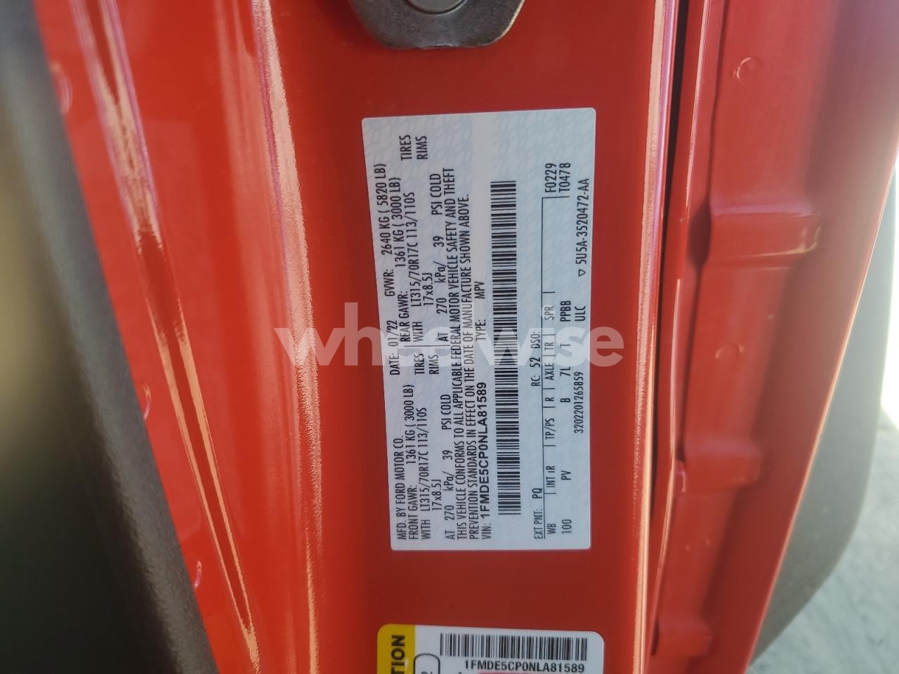 Photo 13 of 2022 FORD BRONCO BASE (VIN 1FMDE5CP0NLA81589)