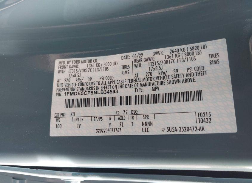 Photo 9 of 2022 Ford Bronco WILDTRAK (VIN 1FMDE5CP5NLB34593)