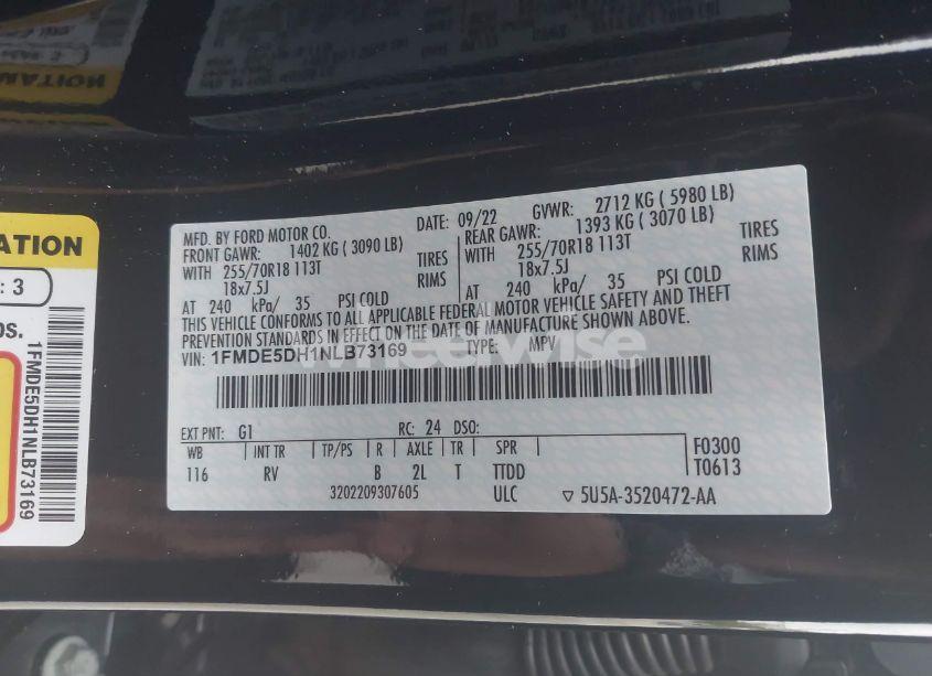 Photo 9 of 2022 Ford Bronco OUTER BANKS (VIN 1FMDE5DH1NLB73169)