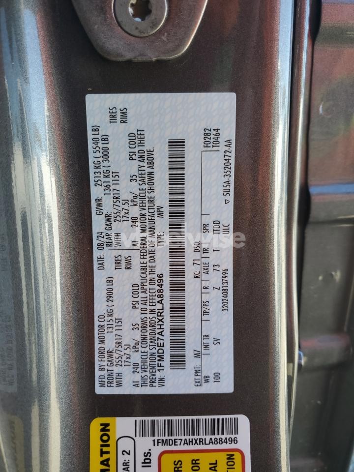 Photo 13 of 2024 FORD BRONCO BIG BEND (VIN 1FMDE7AHXRLA88496)