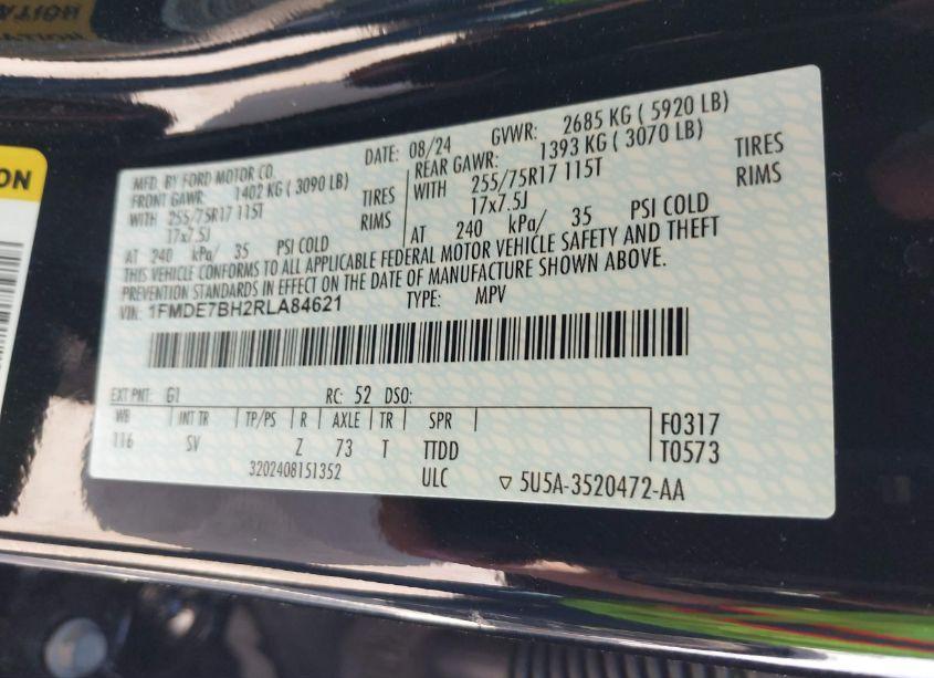 Photo 9 of 2024 Ford Bronco BIG BEND (VIN 1FMDE7BH2RLA84621)