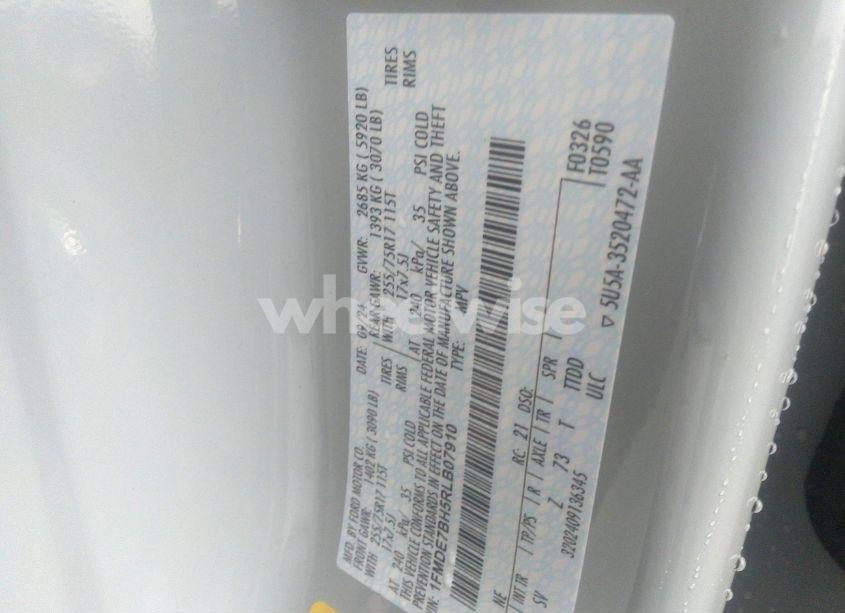 Photo 9 of 2024 Ford Bronco BIG BEND (VIN 1FMDE7BH5RLB07910)