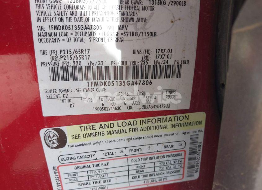 Photo 9 of 2005 Ford Freestyle SEL (VIN 1FMDK05135GA47806)