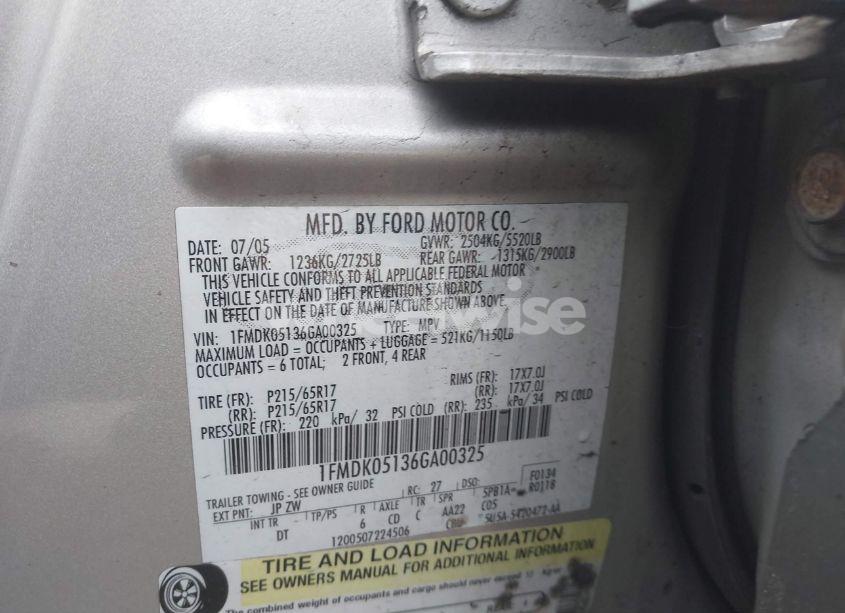 Photo 9 of 2006 Ford Freestyle SEL (VIN 1FMDK05136GA00325)