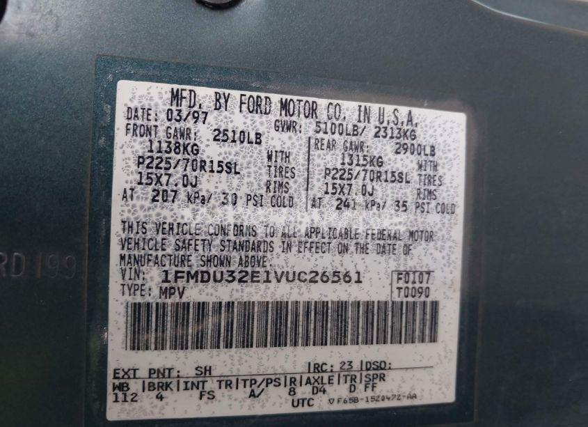 Photo 9 of 1997 Ford Explorer (VIN 1FMDU32E1VUC26561)