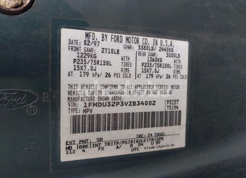 Photo 9 of 1997 Ford Explorer EDDIE BAUER/LIMITED/XLT (VIN 1FMDU32P3VZB34002)