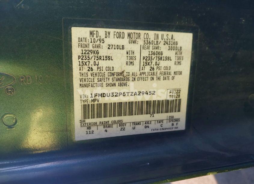 Photo 9 of 1996 Ford Explorer (VIN 1FMDU32P6TZA29452)