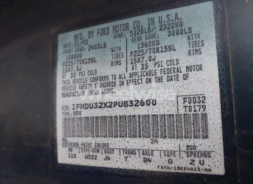 Photo 9 of 1993 Ford Explorer (VIN 1FMDU32X2PUB32600)