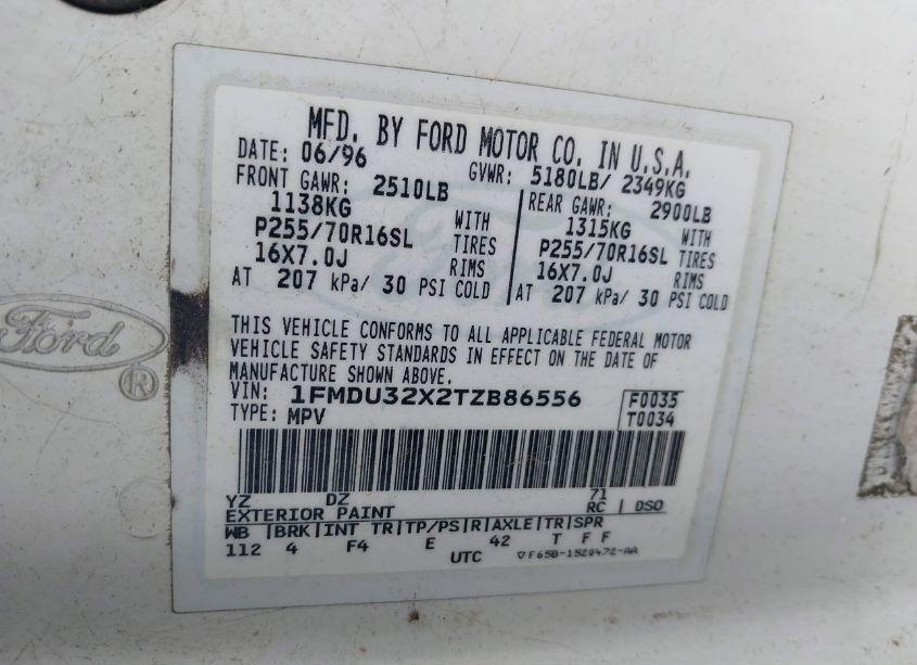 Photo 9 of 1996 Ford Explorer (VIN 1FMDU32X2TZB86556)