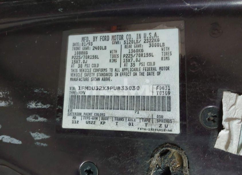 Photo 9 of 1993 Ford Explorer (VIN 1FMDU32X3PUB33030)