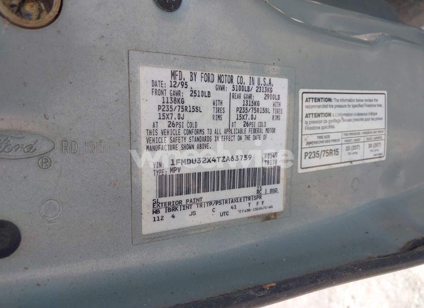 Photo 9 of 1996 Ford Explorer (VIN 1FMDU32X4TZA63759)