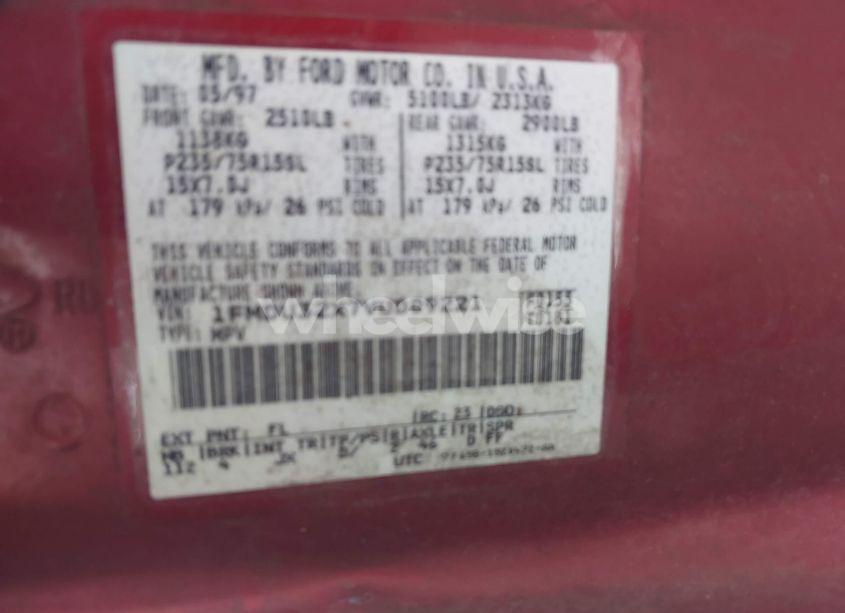 Photo 9 of 1997 Ford Explorer EDDIE BAUER/LIMITED/XL/XLT (VIN 1FMDU32X7VUD09221)