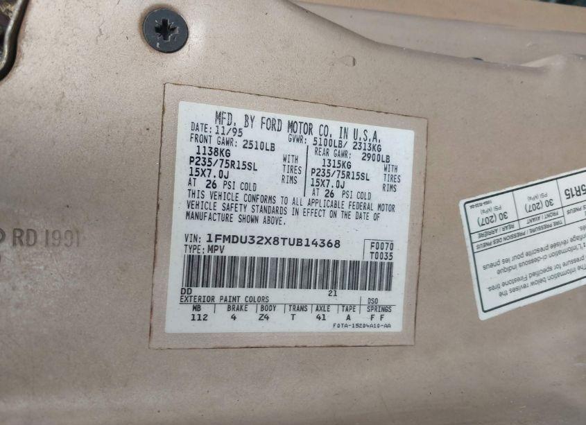 Photo 9 of 1996 Ford Explorer (VIN 1FMDU32X8TUB14368)