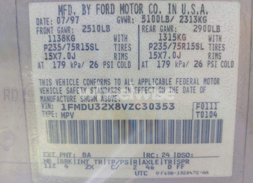 Photo 9 of 1997 Ford Explorer (VIN 1FMDU32X8VZC30353)