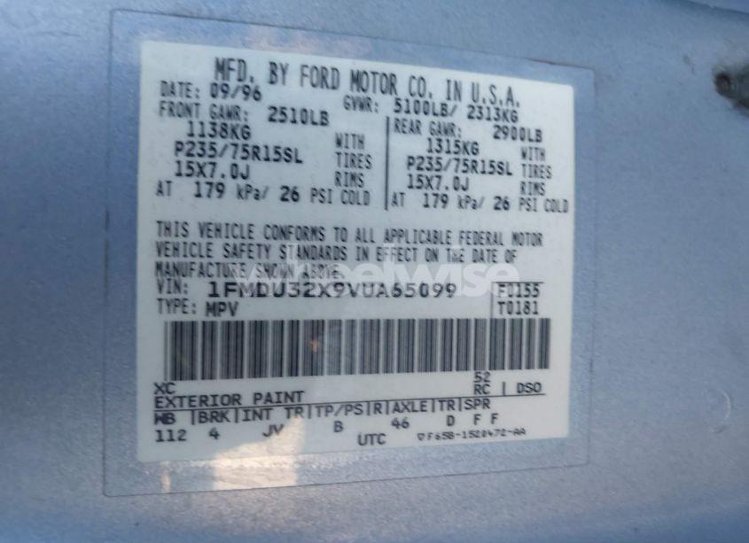 Photo 9 of 1997 Ford Explorer EDDIE BAUER/LIMITED/XL/XLT (VIN 1FMDU32X9VUA65099)