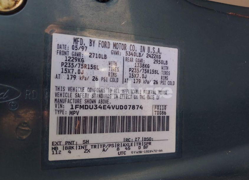 Photo 9 of 1997 Ford Explorer EDDIE BAUER/LIMITED/XL/XLT (VIN 1FMDU34E4VUD07874)