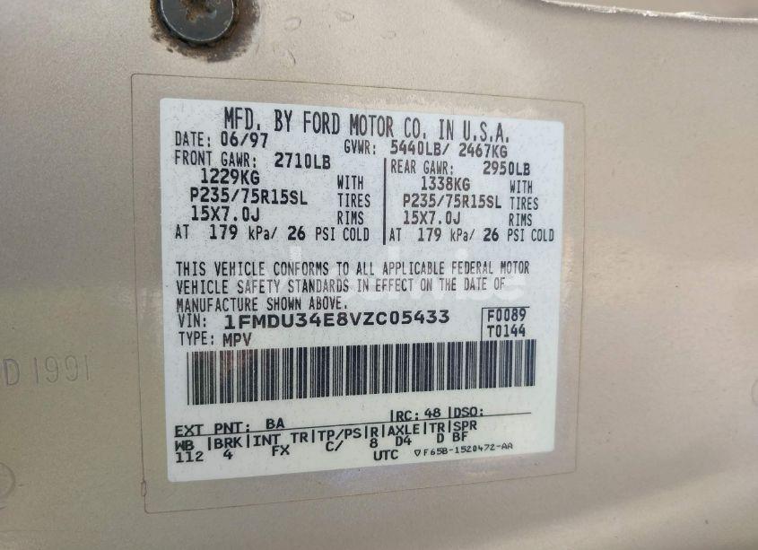 Photo 9 of 1997 Ford Explorer EDDIE BAUER/LIMITED/XL/XLT (VIN 1FMDU34E8VZC05433)