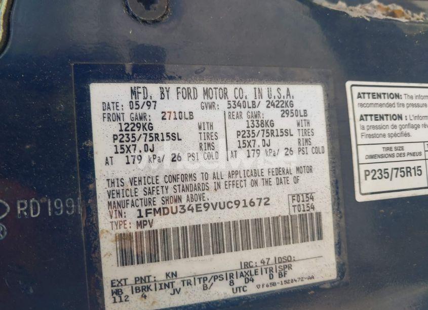 Photo 9 of 1997 Ford Explorer EDDIE BAUER/LIMITED/XL/XLT (VIN 1FMDU34E9VUC91672)