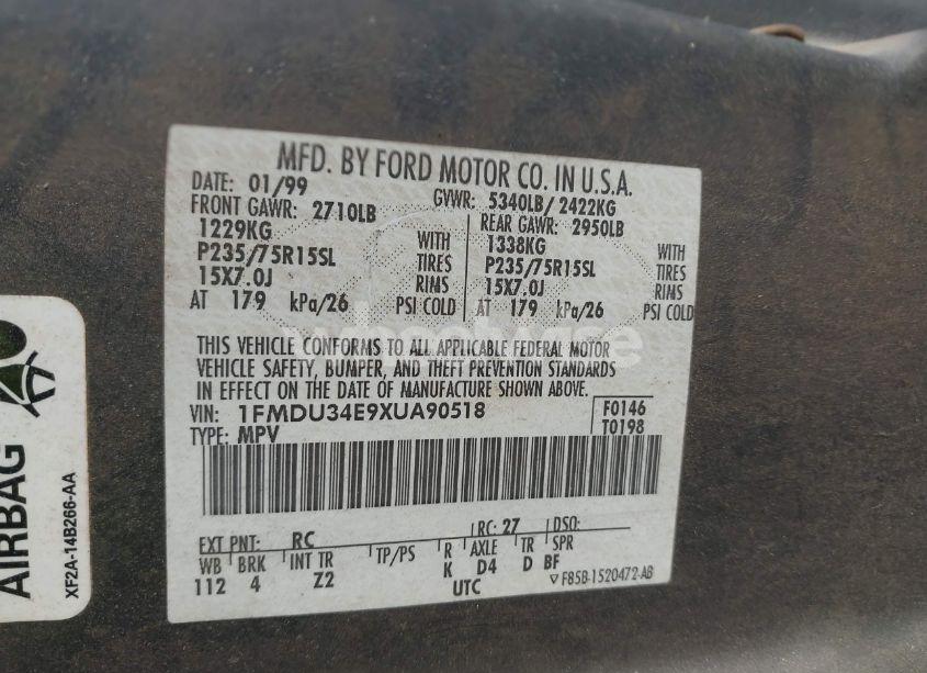 Photo 9 of 1999 Ford Explorer EDDIE BAUER/LIMITED/XLT (VIN 1FMDU34E9XUA90518)