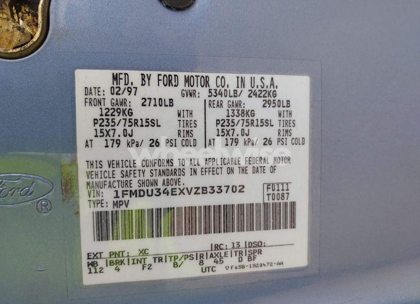 Photo 9 of 1997 Ford Explorer EDDIE BAUER/LIMITED/XL/XLT (VIN 1FMDU34EXVZB33702)