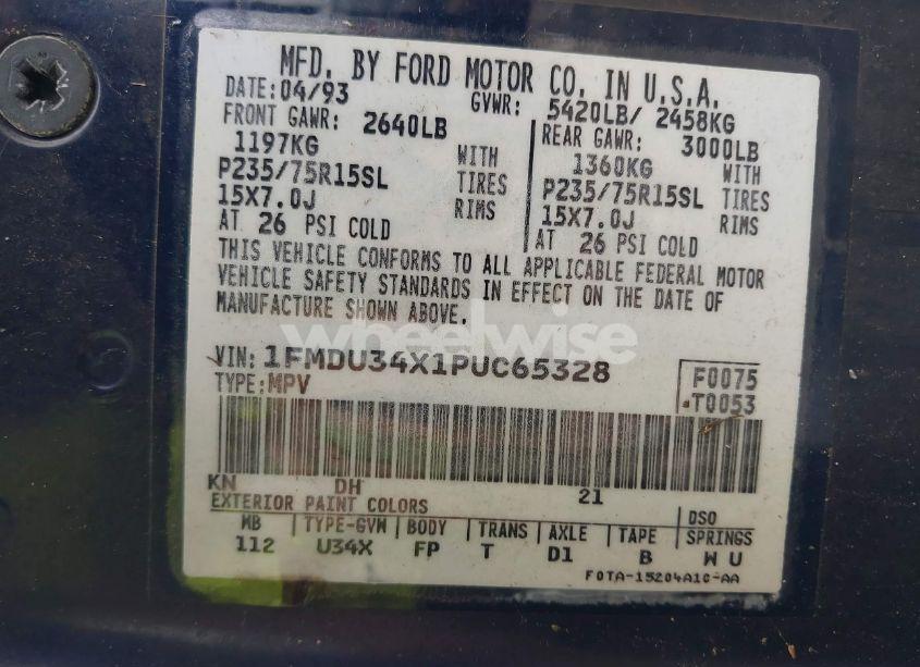 Photo 9 of 1993 Ford Explorer (VIN 1FMDU34X1PUC65328)