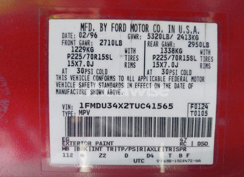 Photo 9 of 1996 Ford Explorer (VIN 1FMDU34X2TUC41565)