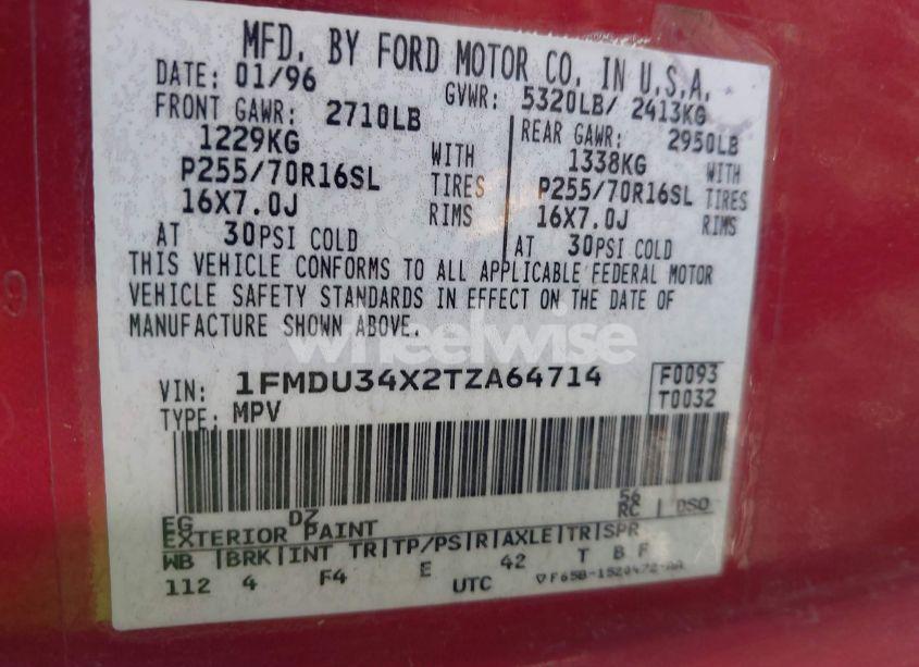 Photo 9 of 1996 Ford Explorer (VIN 1FMDU34X2TZA64714)