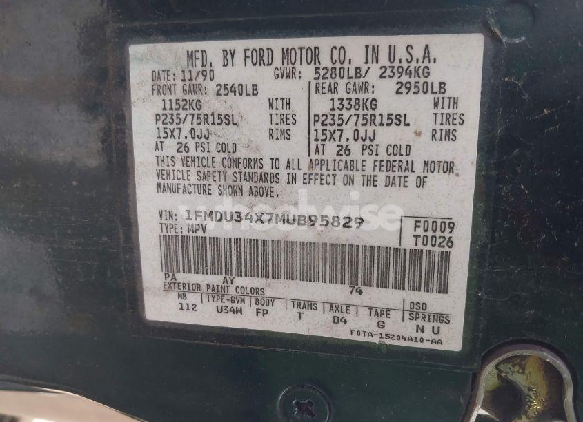 Photo 9 of 1991 Ford Explorer (VIN 1FMDU34X7MUB95829)