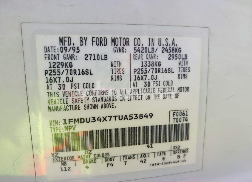 Photo 9 of 1996 Ford Explorer (VIN 1FMDU34X7TUA53849)