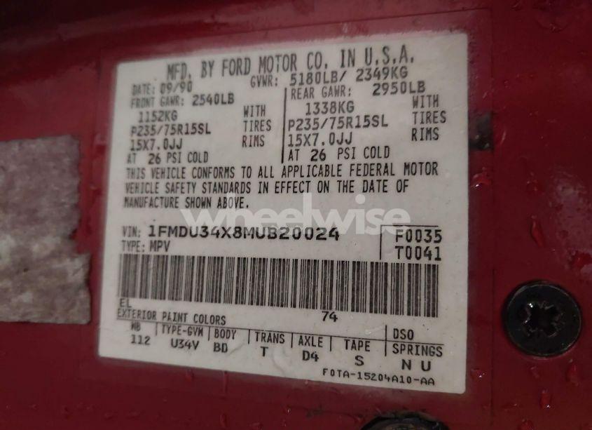 Photo 9 of 1991 Ford Explorer (VIN 1FMDU34X8MUB20024)