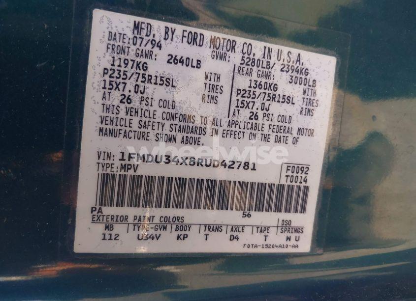 Photo 9 of 1994 Ford Explorer N/A (VIN 1FMDU34X8RUD42781)