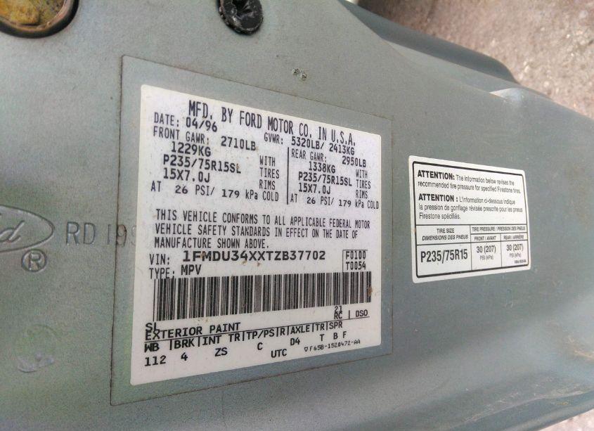 Photo 9 of 1996 Ford Explorer (VIN 1FMDU34XXTZB37702)