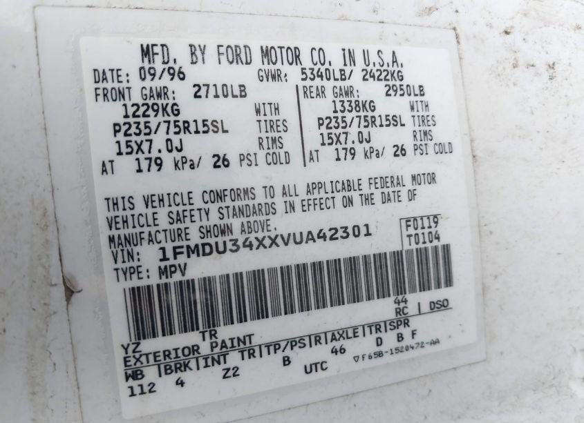 Photo 9 of 1997 Ford Explorer EDDIE BAUER/LIMITED/XL/XLT (VIN 1FMDU34XXVUA42301)